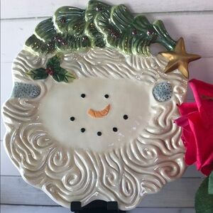 Festive Santa Plate with Gold Star